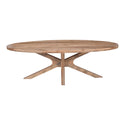Mangohouten Eettafel Sun Ovaal 240x110 cm Houten onderstel