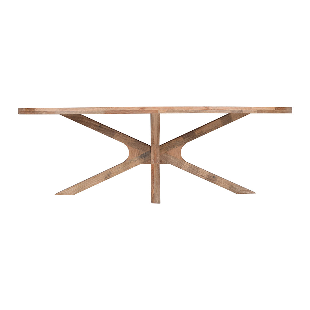 Mangohouten Eettafel Sun Ovaal 240x110 cm Houten onderstel