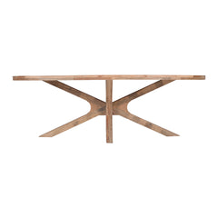 Lichtbruine ovale eettafel van mangohout