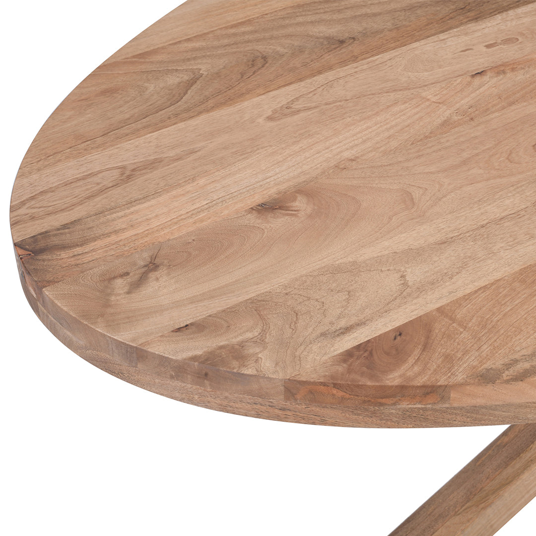 Mangohouten Eettafel Sun Ovaal 240x110 cm Houten onderstel