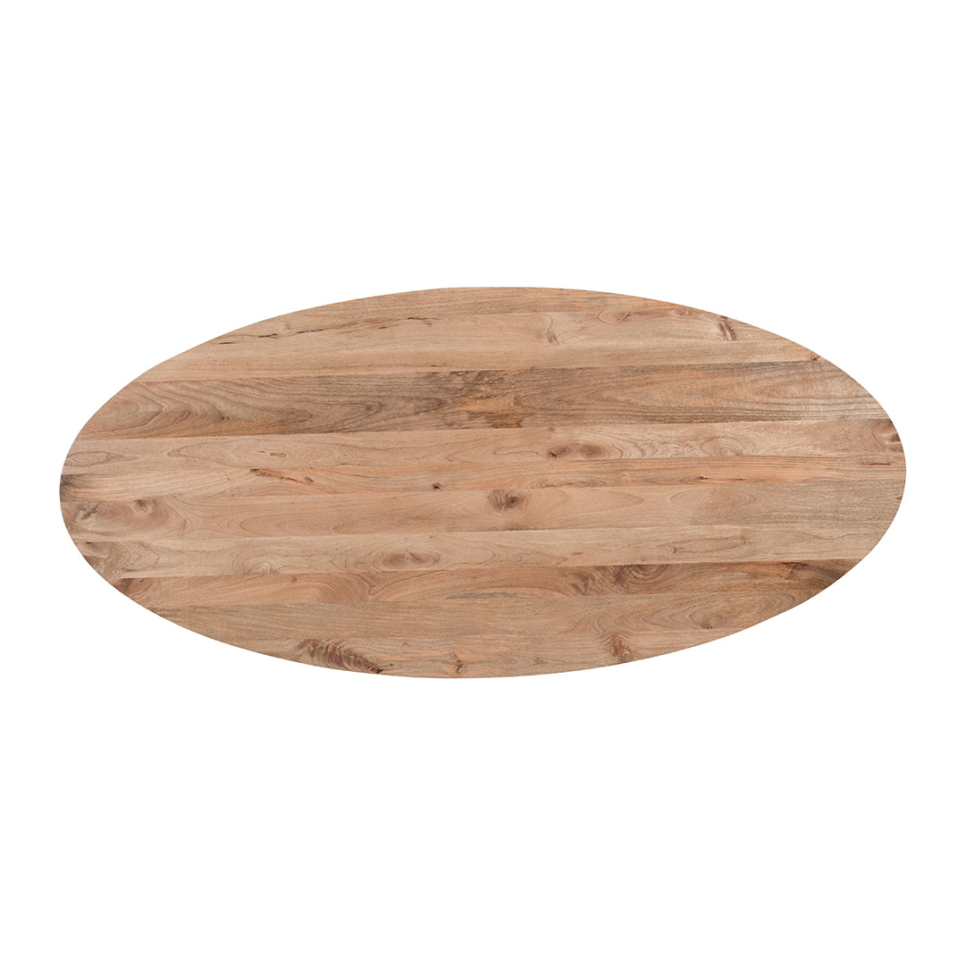 Mangohouten Eettafel Sun Ovaal 240x110 cm Houten onderstel