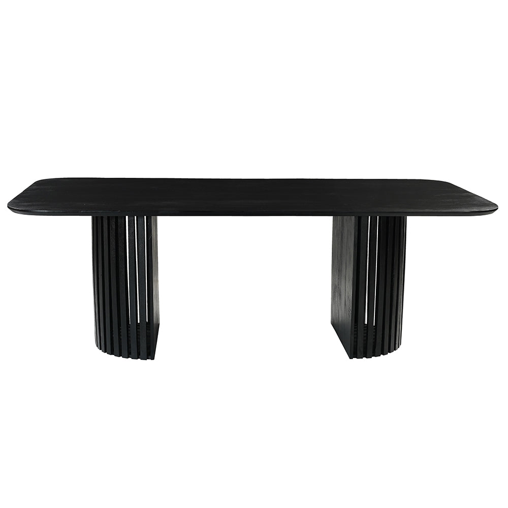 Zwarte eettafel van mangohout