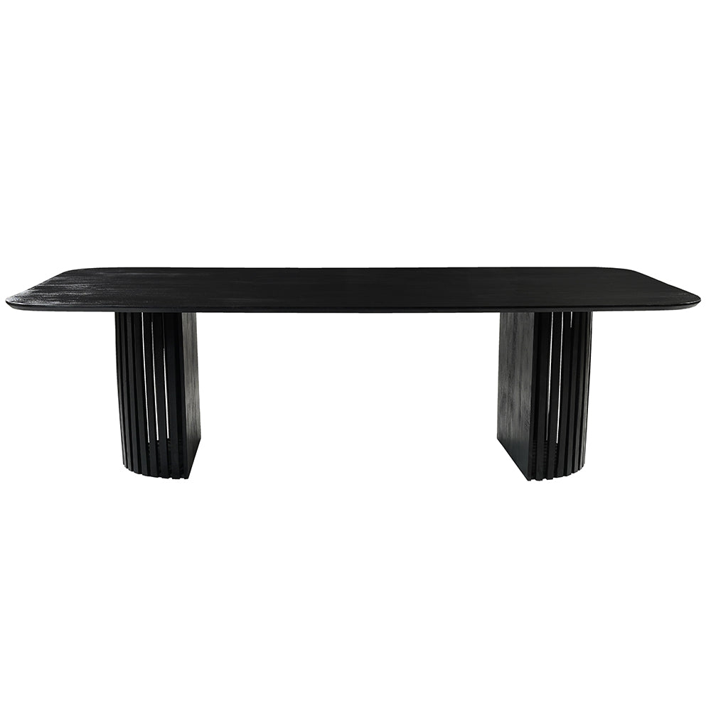 Zwarte eettafel van mangohout