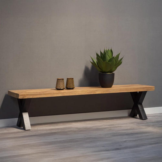 eetkamerbank van mangohout 180 cm breed