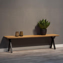 Mangohouten eetkamerbank Emma X-poot 180x40 cm