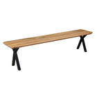 Mangohouten eetkamerbank Emma X-poot 180x40 cm