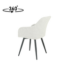eetkamerstoel met armleuning beige boucle