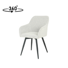 eetkamerstoel met armleuning beige boucle