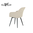 eetkamerstoel met armleuning zand boucle