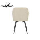 eetkamerstoel met armleuning zand boucle