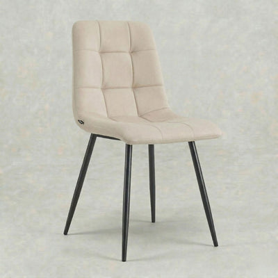 Eetkamerstoel Arendal Beige met zwart onderstel
