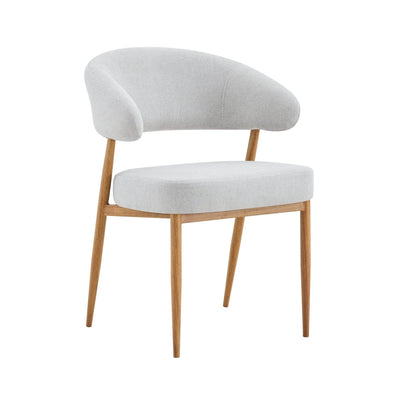 Eetkamerstoel Japandi Kaito Beige met eik onderstel