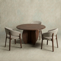 Eettafel Japandi Yuki Rond 130 cm Kruispoot