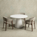 Eettafel Rond Maya Microcement 120 cm Wit