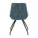 Eetkamerstoel Kopenhagen Blauw Fluweel met zwart onderstel