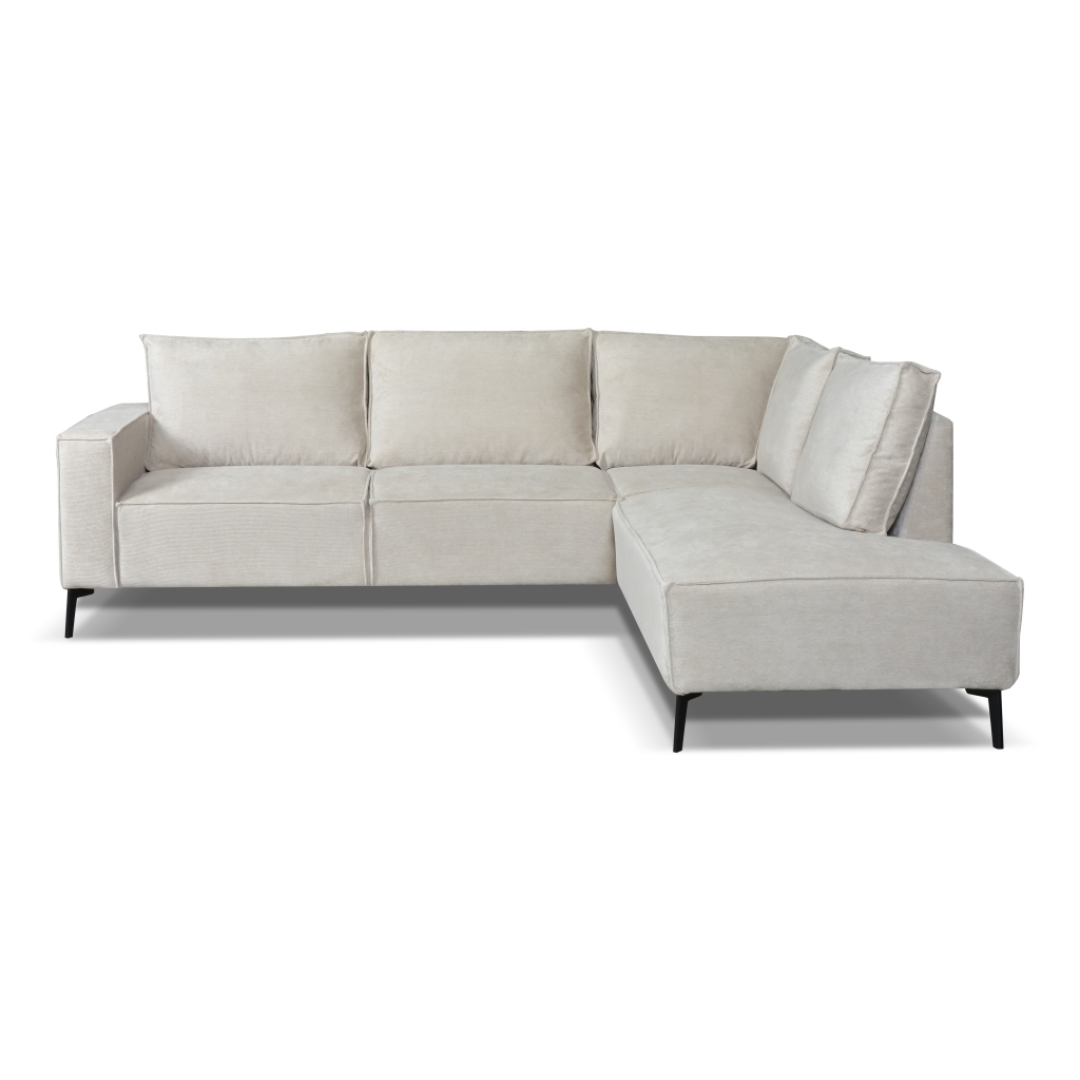 Beige hoekbank rechts 4 zits