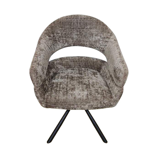 Taupe eetkamerstoel met zwart onderstel