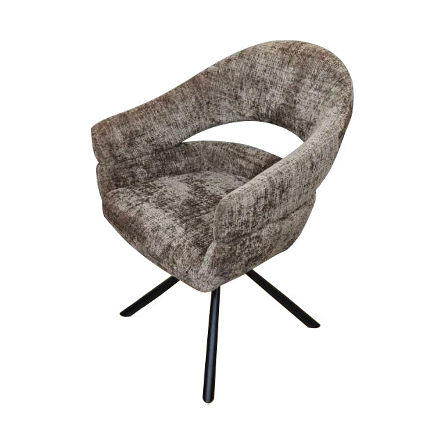 Taupe eetkamerstoel met zwart onderstel