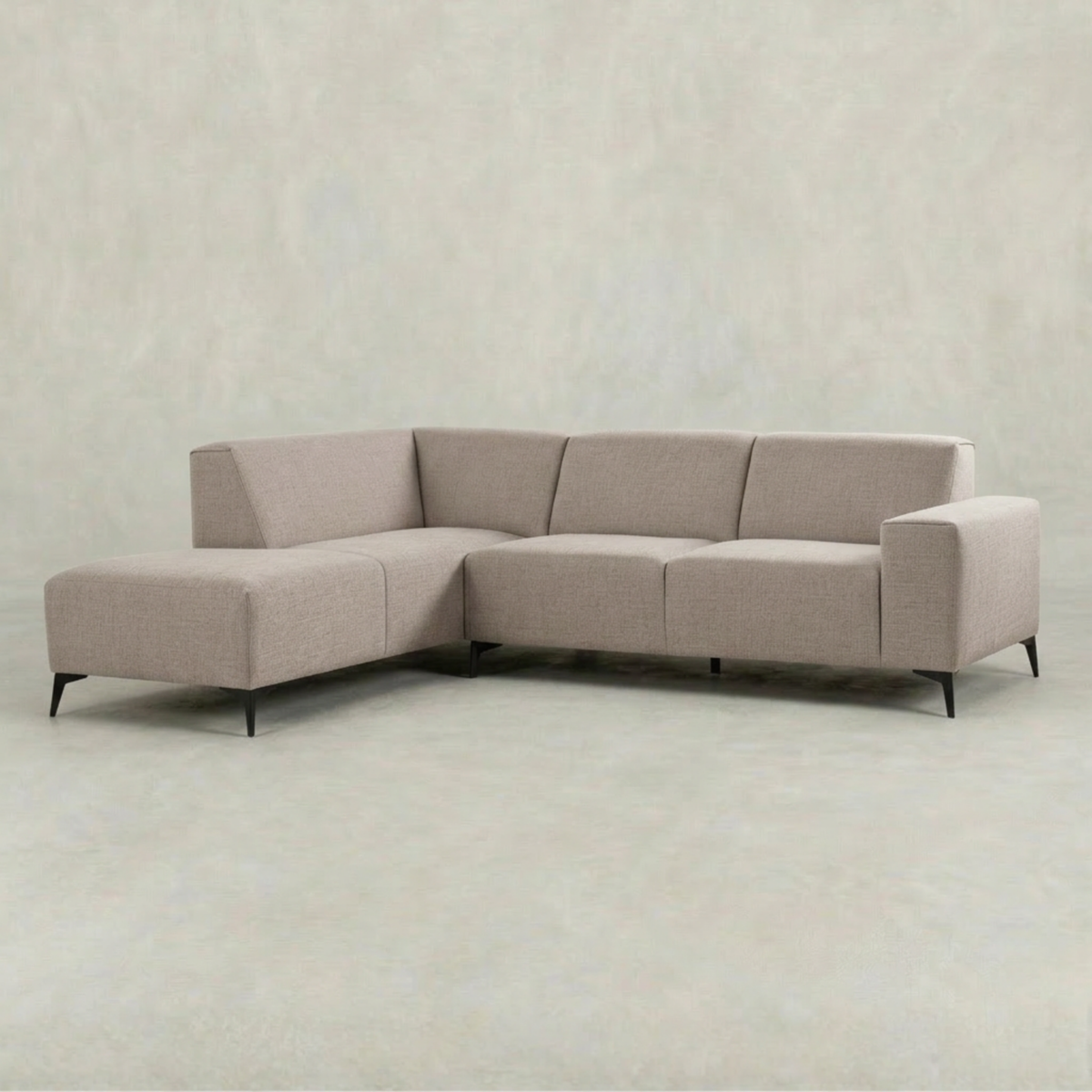 Beige hoekbank 4 zits