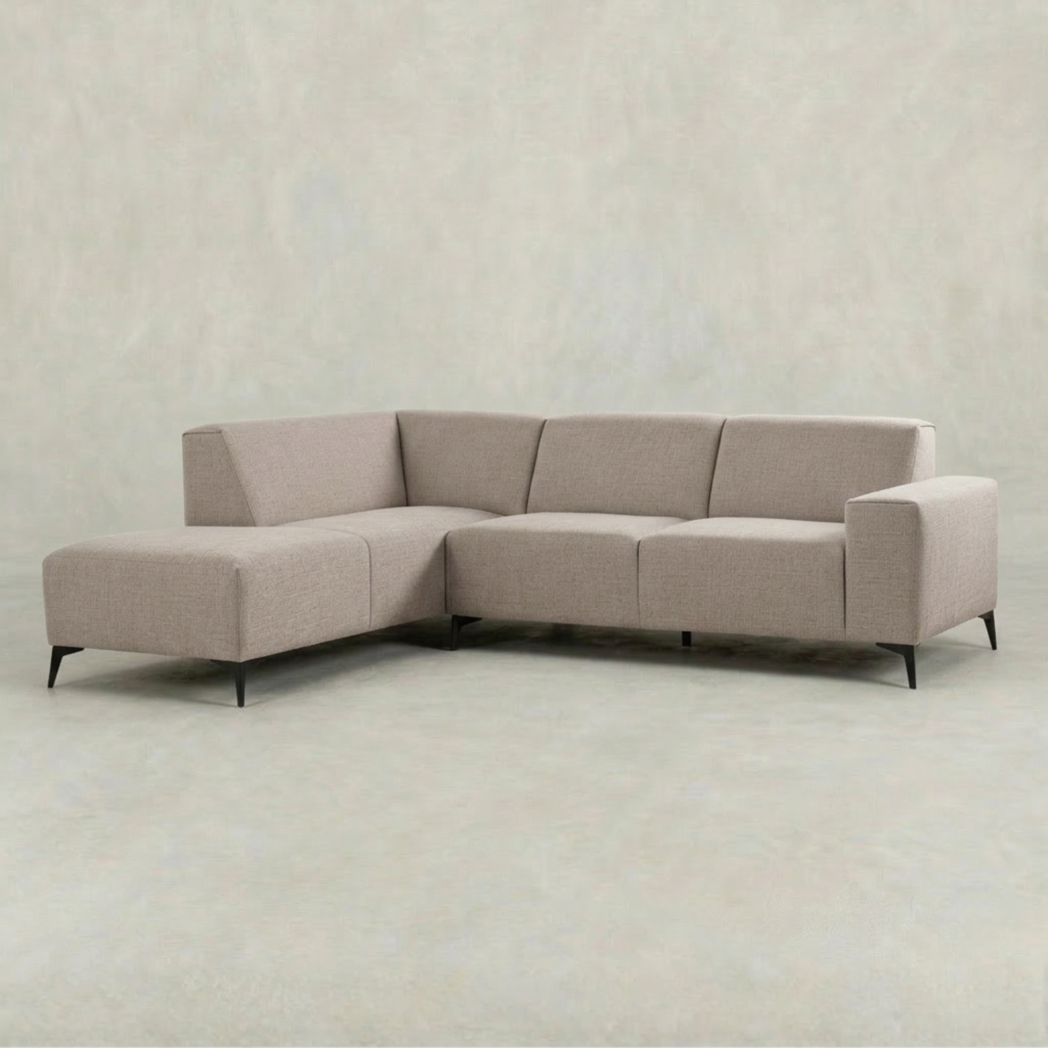 Beige hoekbank 4 zits