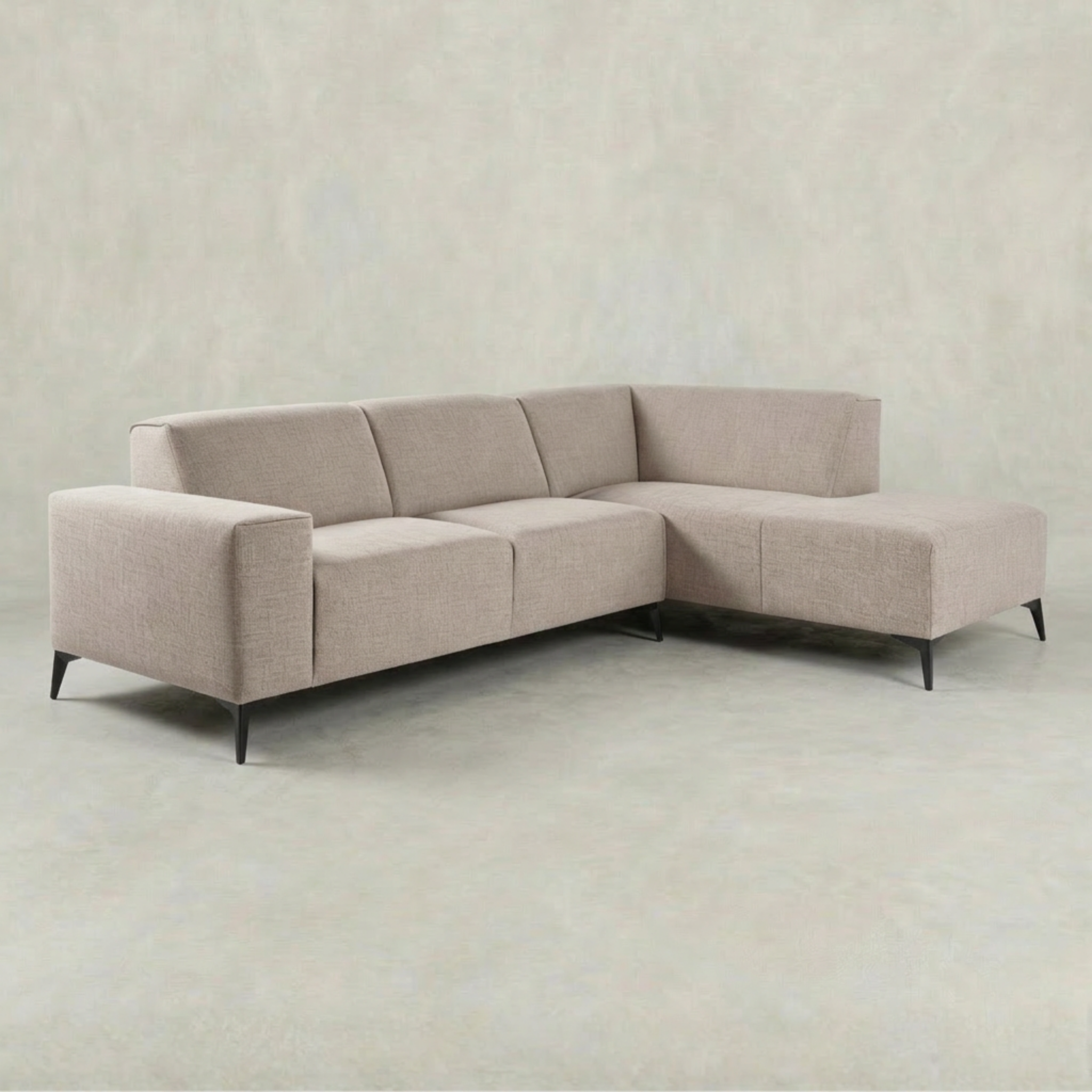Beige hoekbank 4 zits