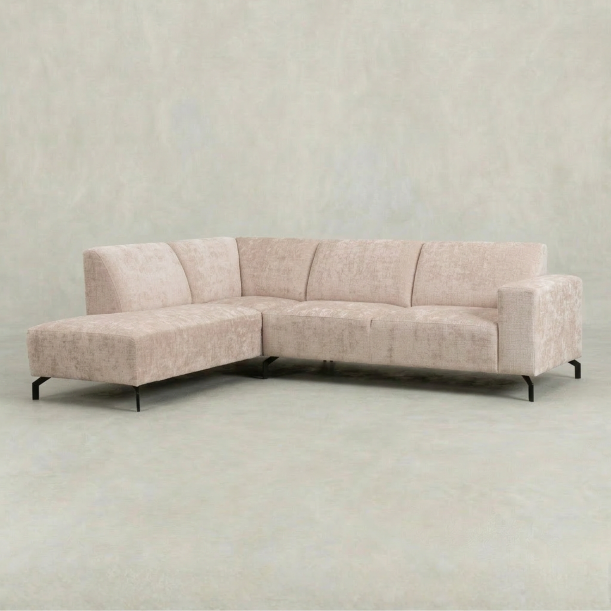 Beige hoekbank 4 zits