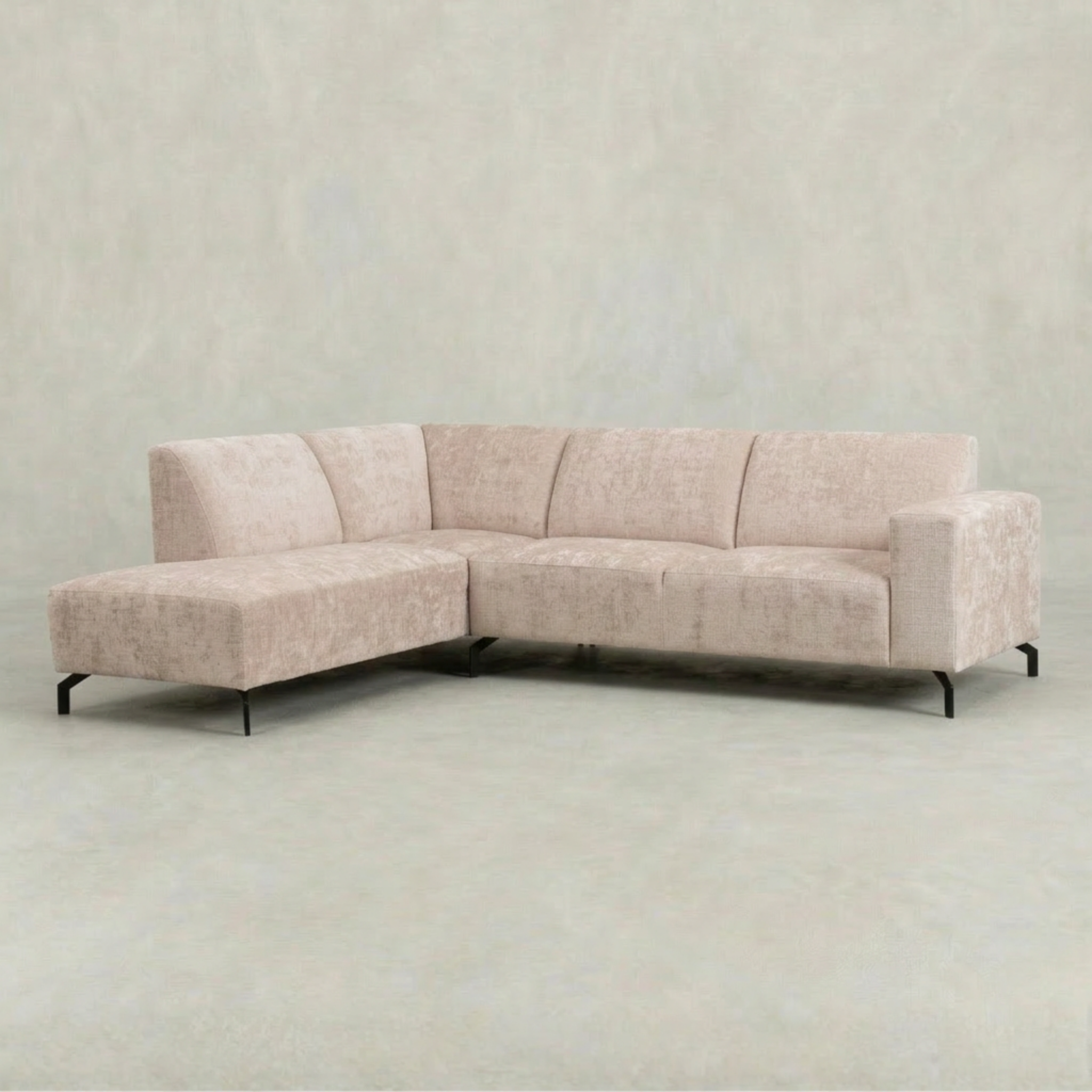 Beige hoekbank 4 zits