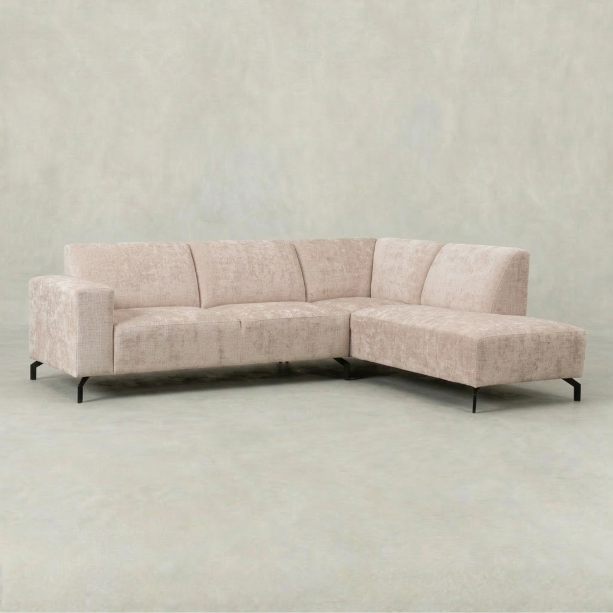 Beige hoekbank 4 zits