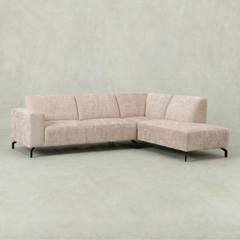 Beige hoekbank 4 zits