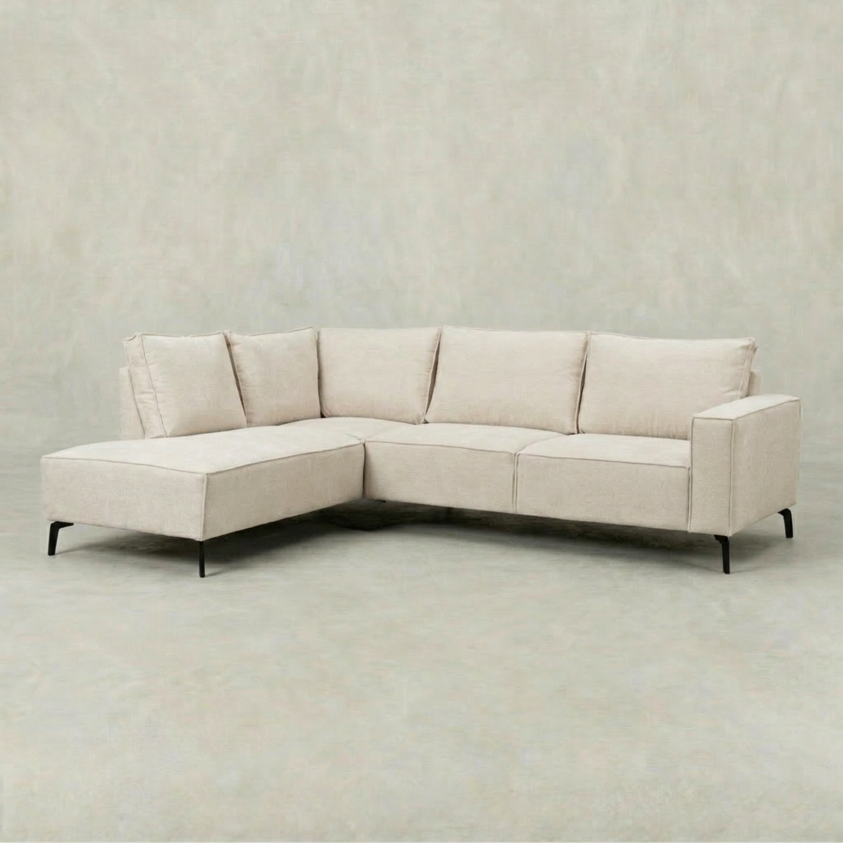 Beige hoekbank 4 zits