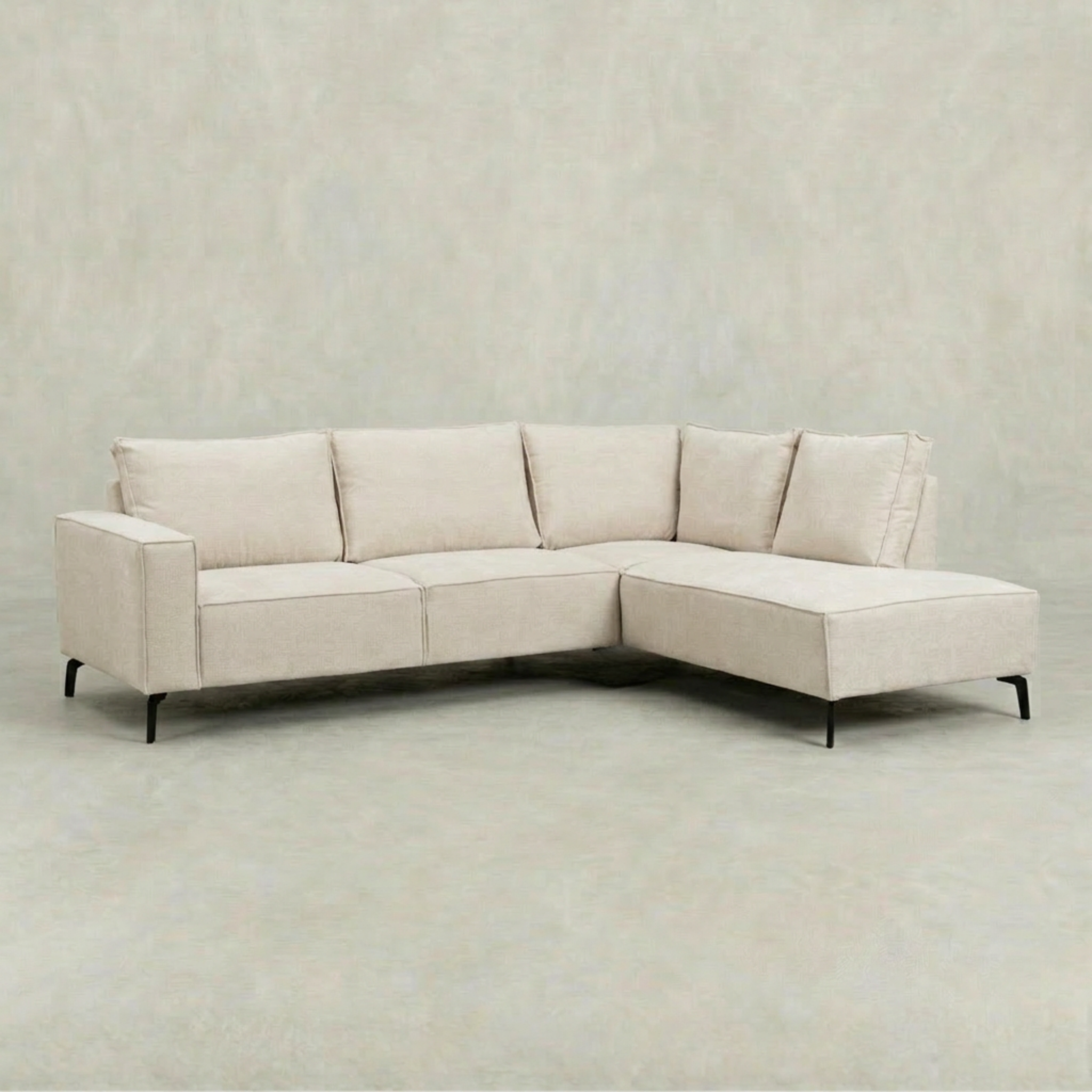 Beige hoekbank 4 zits