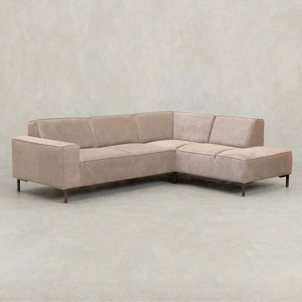 Beige hoekbank 4 zits