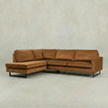Cognac hoekbank 4 zits