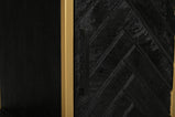 zwarte vakkenkast met gouden frame 90 cm breed