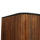 smalle kast met afgeronde hoeken en latjes van mangohout 90 cm breed