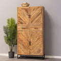 Mangohouten Kast Sabia 100 cm 4 deuren 2 lades