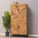 Mangohouten Kast Sabia 100 cm 4 deuren 2 lades