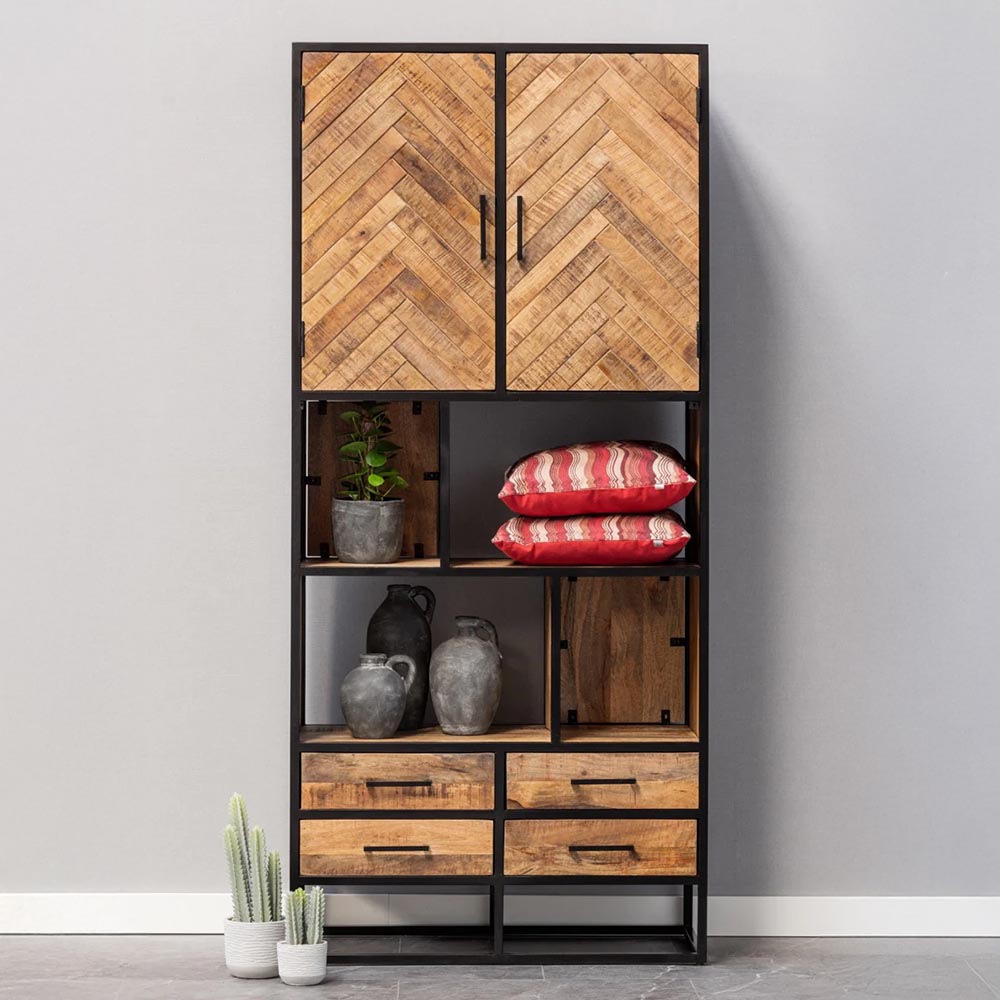 Mangohouten Vakkenkast 90 cm