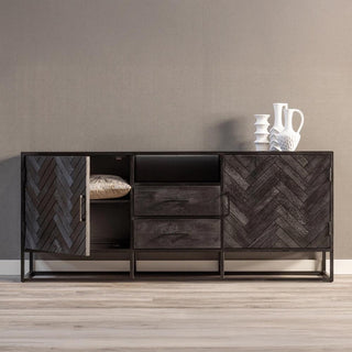 Mangohouten Dressoir Kjeld 180 cm Zwart
