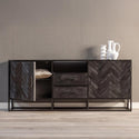 Mangohouten Dressoir Kjeld 180 cm Zwart
