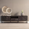 Mangohouten TV Meubel 180 cm Zwart