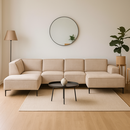 Bank Soren Links U-opstelling Beige