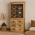 Mangohouten Buffetkast Milan 100 cm 6 lades X