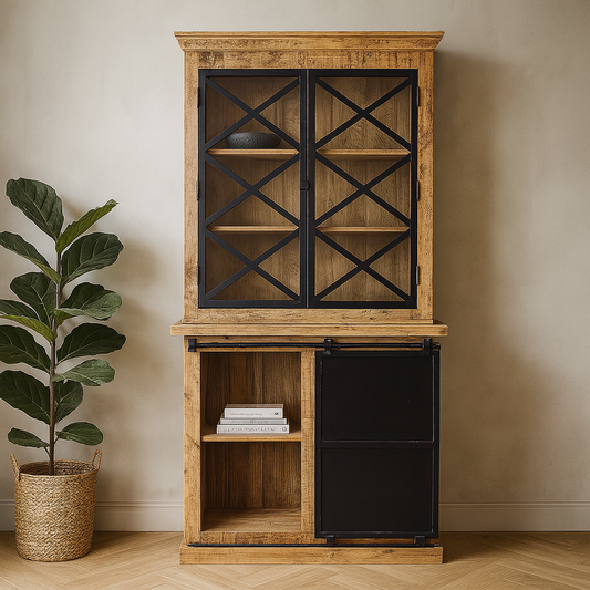 Mangohouten Buffetkast Milan 100 cm met Deurtjes X