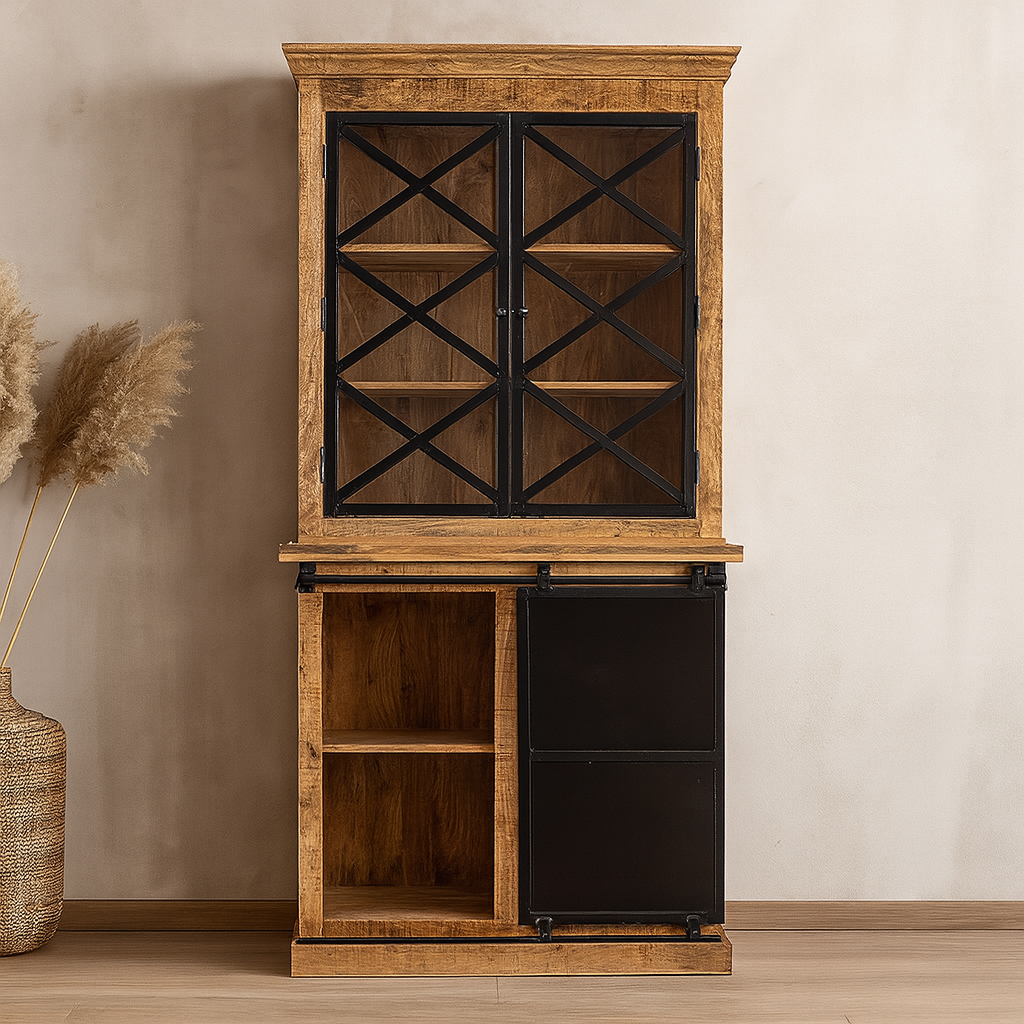 Mangohouten Buffetkast Milan 120 cm met deurtjes X