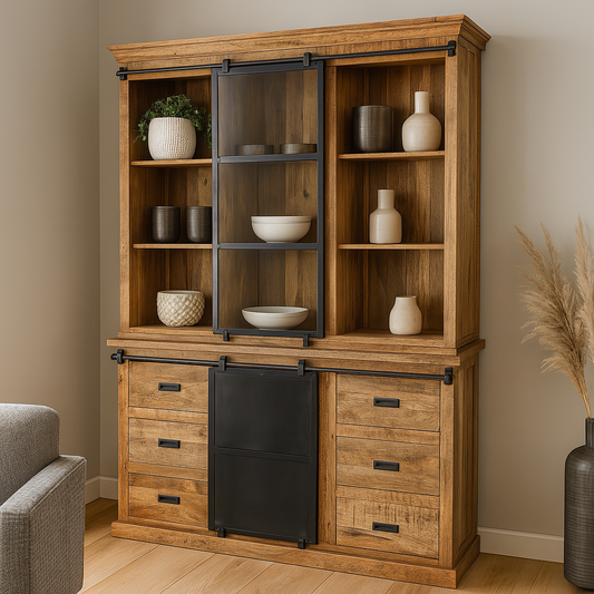 Mangohouten Buffetkast Milan 140 cm Recht