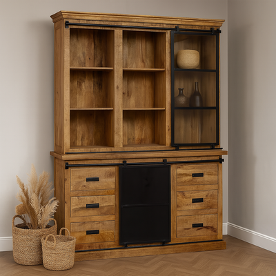 Mangohouten Buffetkast Milan 160 cm Recht