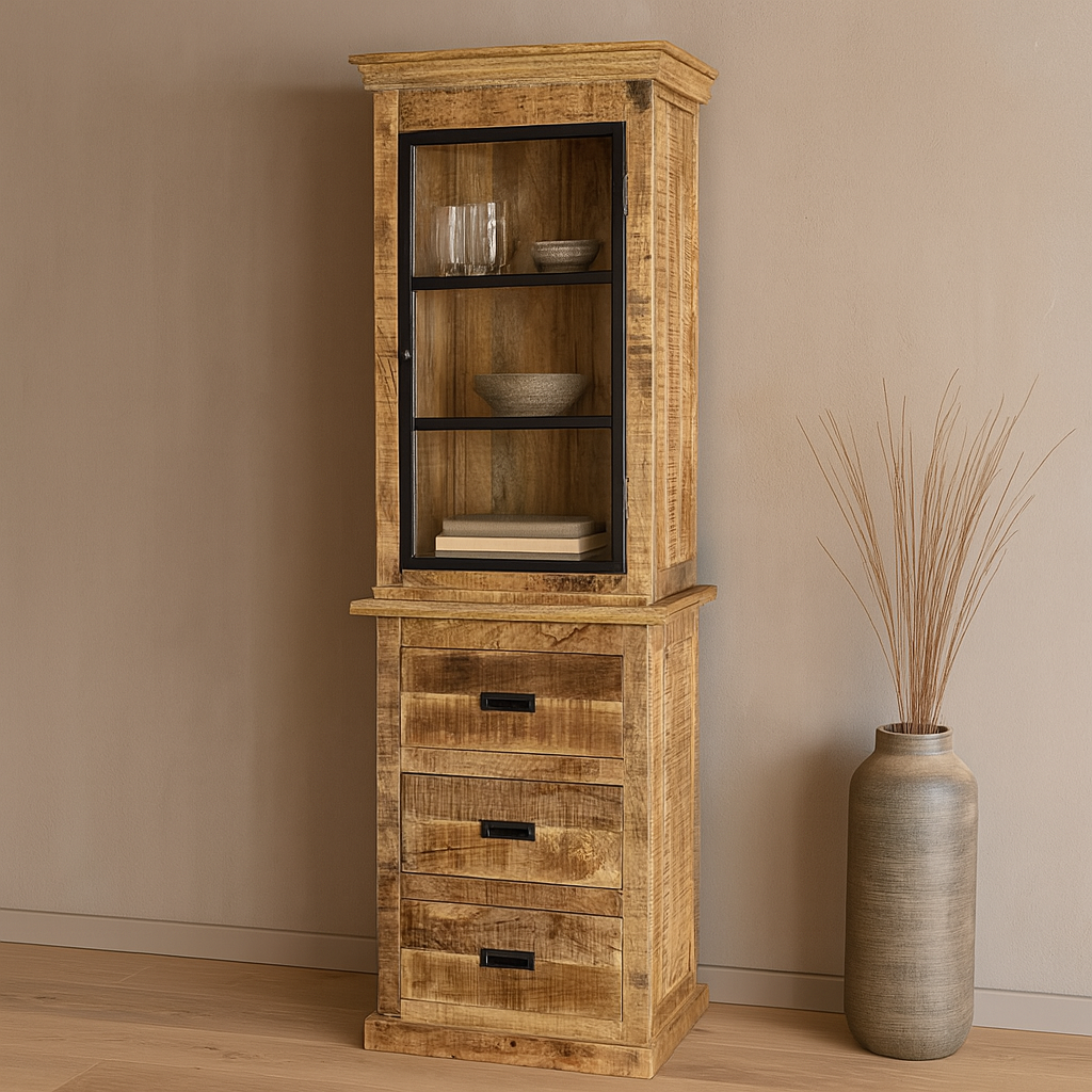 Smalle mangohouten buffetkast 65 cm breed