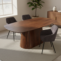 Mangohouten Eettafel Mick Deens ovaal bruin 210×100 cm