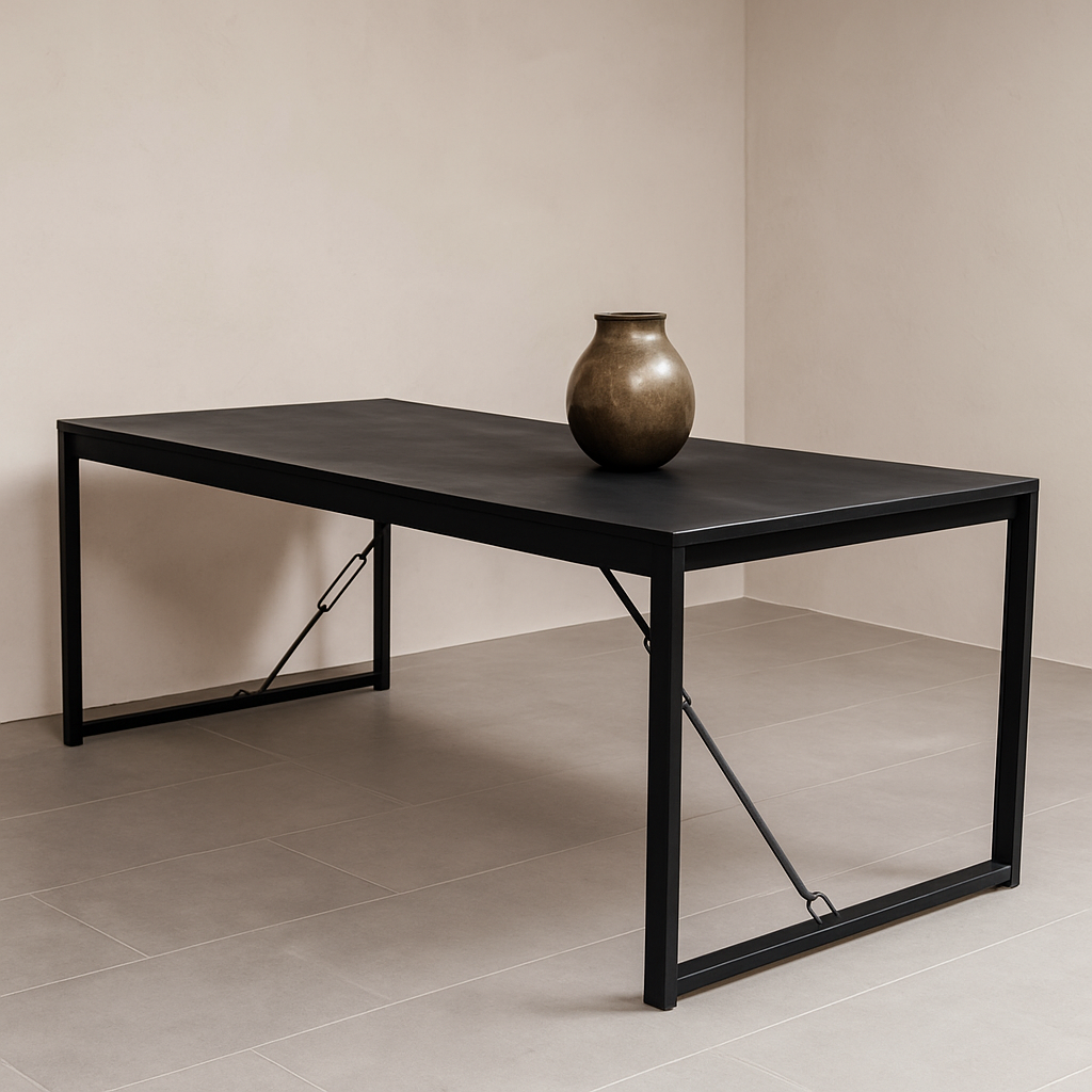 Mangohouten Eettafel Rechthoek Duncan 200 cm Zwart